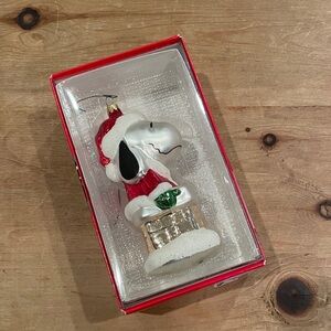 Kurt Adler VTG Snoopy Peanuts Chimney Glass Ornament